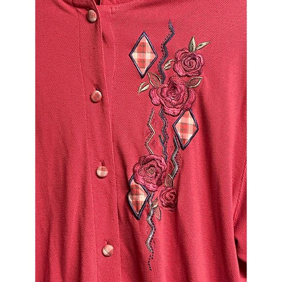 Vintage Alfred Dunner Rose Embroidered Cardigan – Cottagecore Grandmacore XL - Picture 2 of 9